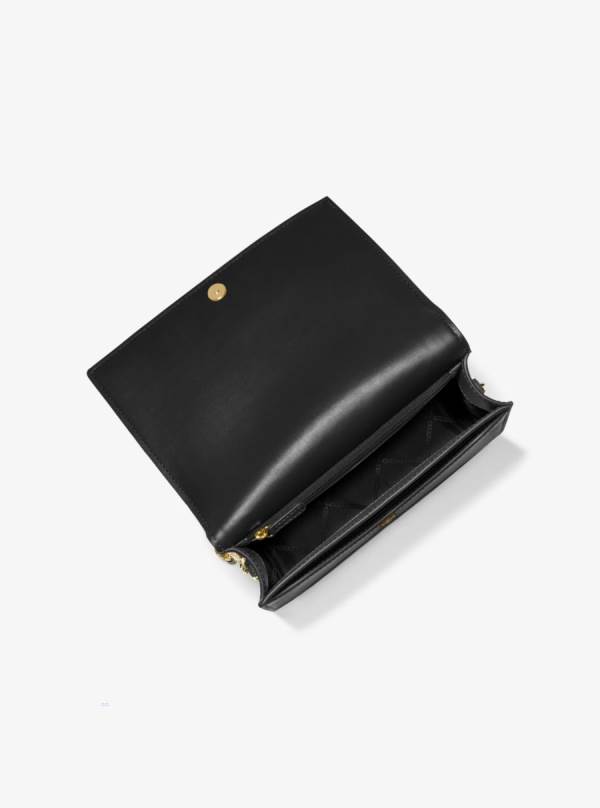 Damske Crossbody Kabelka Michael Kors Jet Set Large Saffiano Leather Čierne - Kabelky Michael Kors Outlet | IQXGF-9508